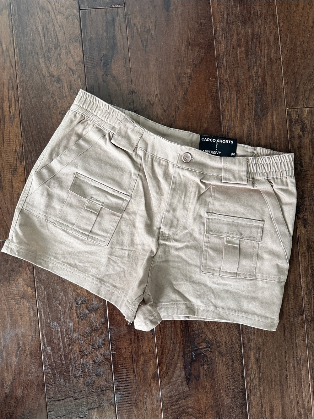 Harper&Ivy Beige Tan Cargo Pocket Shorts M New